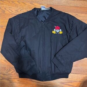 Black Vintage Mickey Mouse Disney Bomber Jacket with Embroidered Design